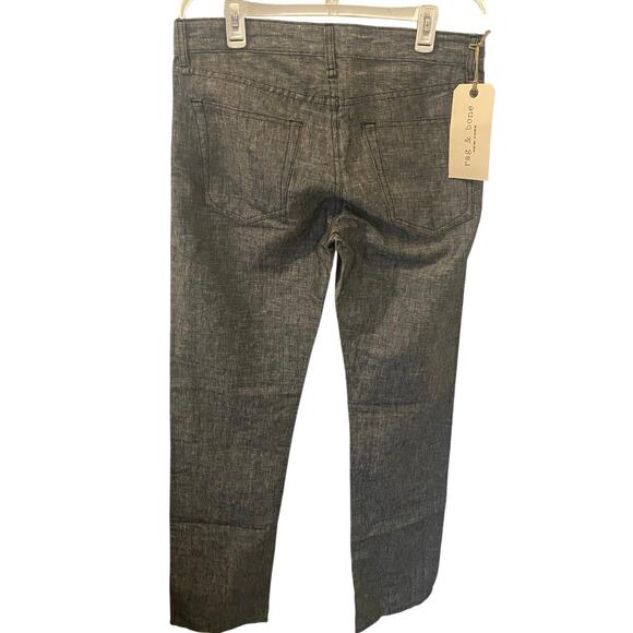 Rag & Bone Hemp Linen Cotton Blend Gray Black Cham Jeans 32 x 33 - Picture 3 of 7